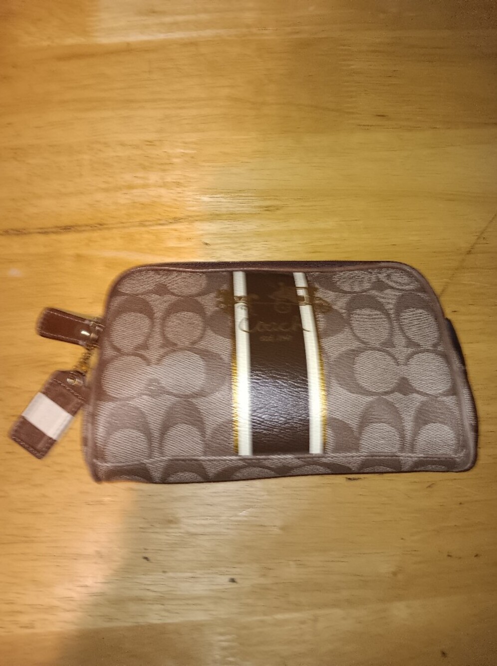 Coach Signature Monogram Zippy Pouch
